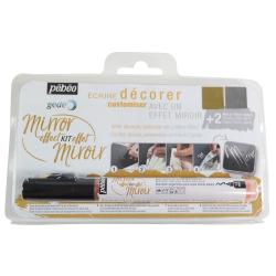 Marker z klejem do złocenia 1,2 mm ciąły + 2 arkusze efektów lustrzanych