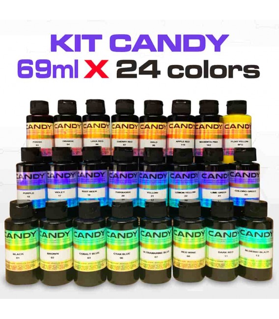 Zestaw 24 skoncentrowanych barwników Candy w 69 ml