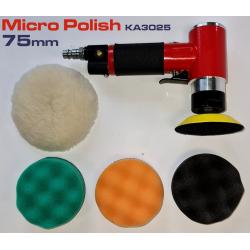 Mini polerka pneumatyczna 75 mm z płytą i piankami