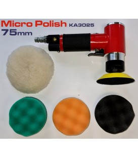 Mini polerka pneumatyczna 75 mm z płytą i piankami