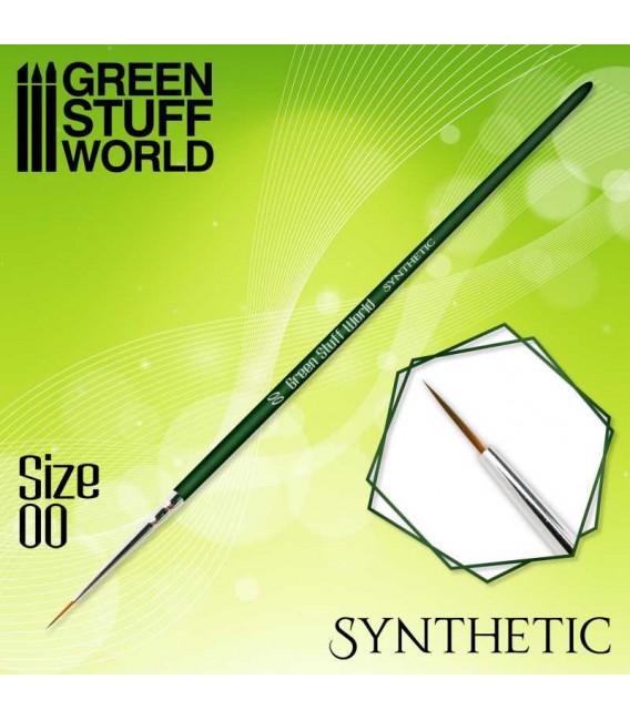 Pędzel syntetyczny do malowania modelowego i druku 3D seria GREEN SERIES