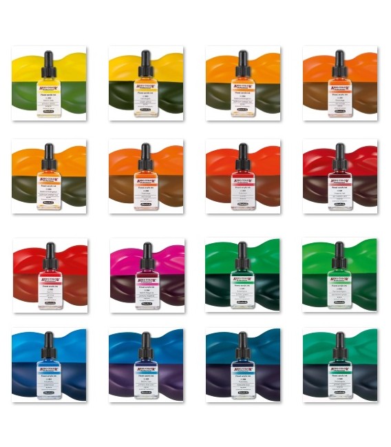36 standardowych kolorów Schmincke Aero Color 28ml