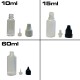Miniaturowa plastikowa butelka 10 ml, 15 ml lub 60 ml