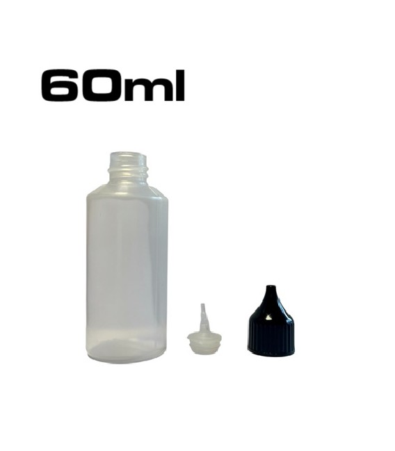 Miniaturowa plastikowa butelka 10 ml, 15 ml lub 60 ml