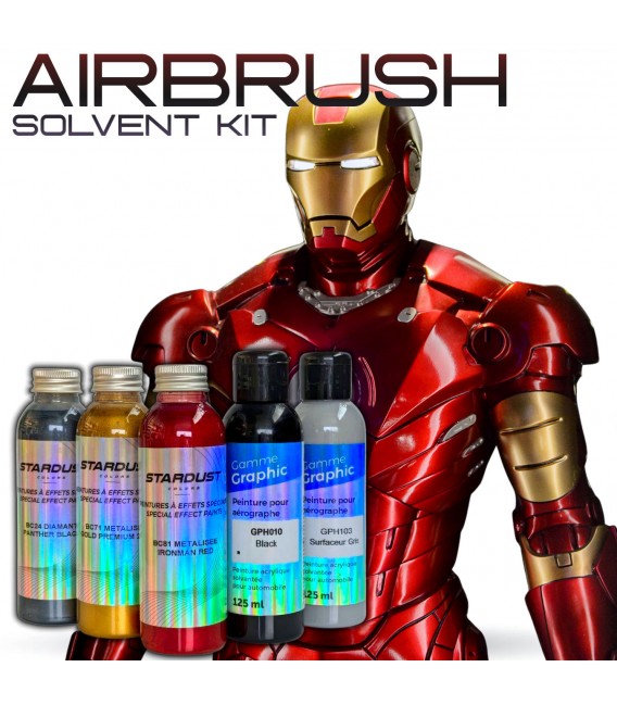 Zestaw farb do pomalowania IRON MAN na czerwono i złoto – spray lub aerograf