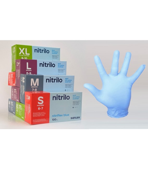 Jednorazowe rękawiczki niebieskie nitrylowe (100 sztuk )