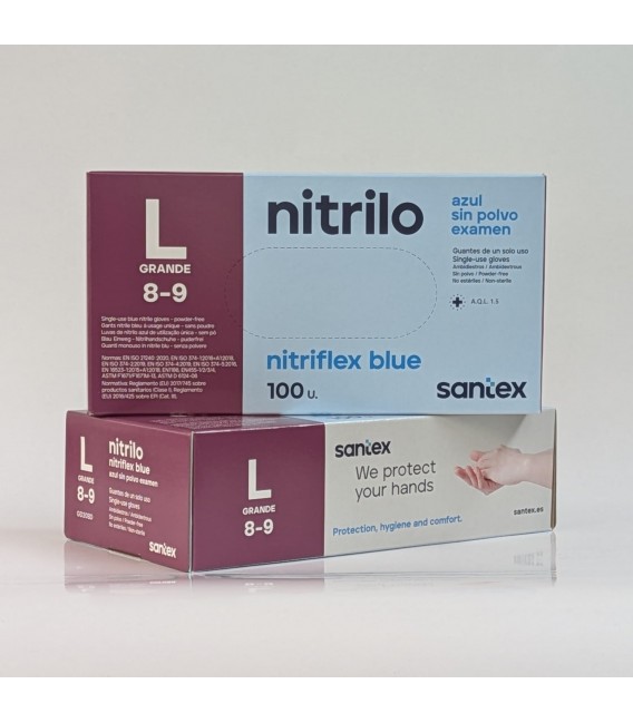 Jednorazowe rękawiczki niebieskie nitrylowe (100 sztuk )